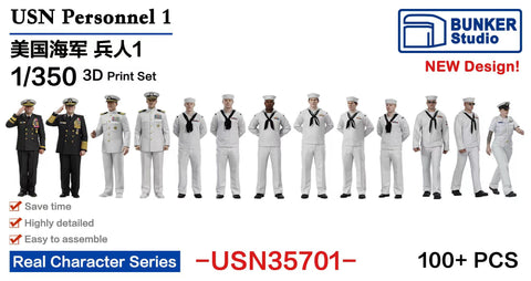 Bunker Studio USN35701 1/350 USN Personnel 1