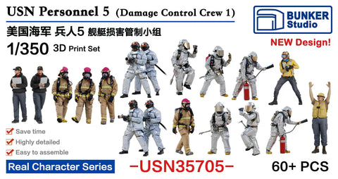 Bunker Studio USN35705 1/350 USN Personnel 5