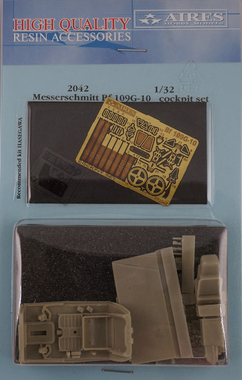 Aires 2042 1/32 Bf 109G-10 cockpit set (with clear instrument panel) (For HASEGAWA)