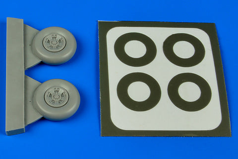 Aires 4637 1/48 Spitfire Mk.V wheels & paint masks (five spokes)