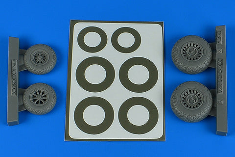 Aires 4847 1/48 A-26B/C (B-26B/C) Invader wheels & paint masks early - diamond pattern (For ICM)