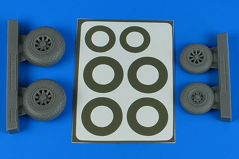 Aires 4849 1/48 A-26B/C (B-26B/C) Invader wheels & paint masks late - diamond pattern (For ICM)