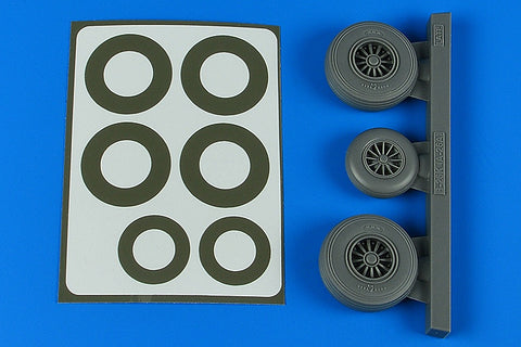Aires 4867 1/48 B-26K Invader wheels & paint masks late (For ICM)