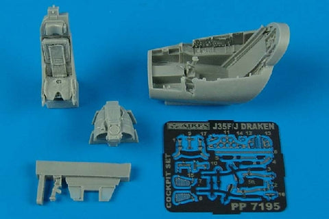 Aires 7195 1/72 J35F/J Draken cockpit set (For HASEGAWA)