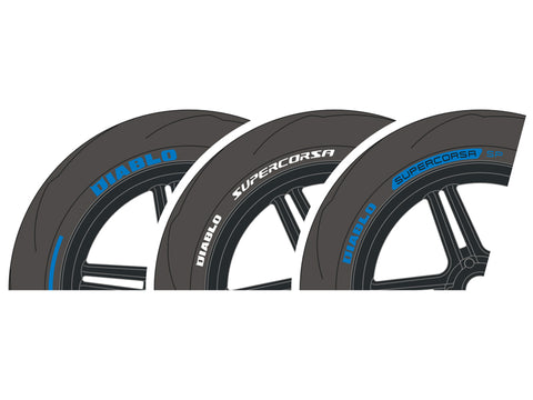 Blue Stuff BS 12-041 1/12 DUCATI V4 Tyre markings Blue/White - 1/12 Decal TAMIYA 14140