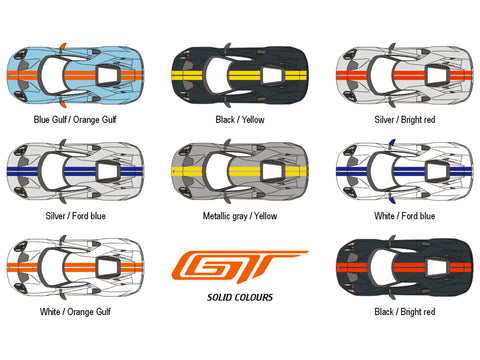 Blue Stuff BS 24-015 1/24 FORD GT Stripes A / Solid Colours - 1/24 Decals TAMIYA 24346
