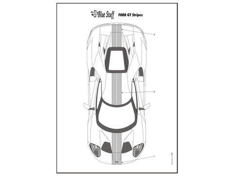 Blue Stuff BS 24-015 1/24 FORD GT Stripes A / Solid Colours - 1/24 Decals TAMIYA 24346