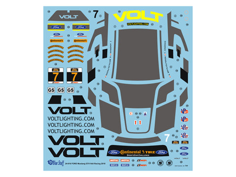 Blue Stuff BS 24-017 1/24 FORD Mustang GT4 Volt Racing 2018 - 1/24 Decals TAMIYA 24354
