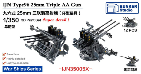 Bunker Studio IJN35005X 1/350 IJN Type96 25mm Triple AA Gun Iron Sight (Early Type )