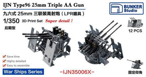 Bunker Studio IJN35006X 1/350 IJN Type96 25mm Triple AA Gun LPR Sight (Late Type ) with Shield
