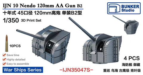 Bunker Studio IJN35047S 1/350 IJN 10 Nendo 120mm AA Gun B2