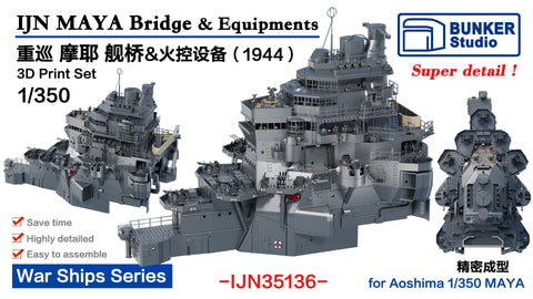 Bunker Studio IJN35136 1/350 IJN MAYA Bridge & Equipments(1944)
