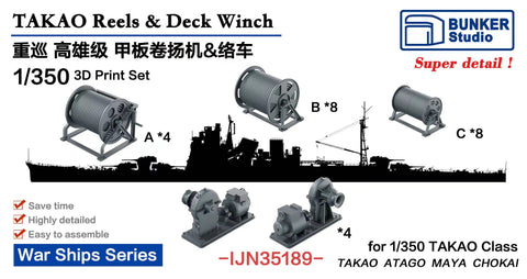 Bunker Studio IJN35189 1/350 IJN TAKAO Class Reels & Deck Winch