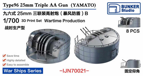 Bunker Studio IJN70021 1/700 YAMATO Type96 25mm Triple AA Guns B (Wartime Production)