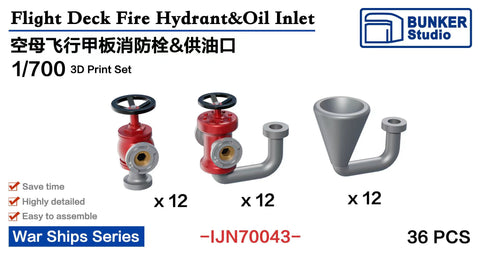 Bunker Studio IJN70043 1/700 IJN Flight Deck Fire Hydrant&Oil Inlet