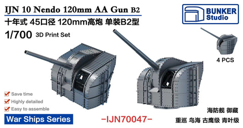 Bunker Studio IJN70047 1/700 IJN 10 Nendo 120mm AA Gun B2