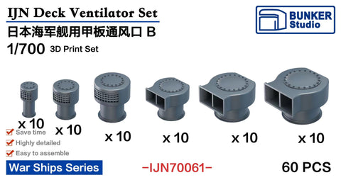 Bunker Studio IJN70061 1/700 IJN Deck Ventilator Set B