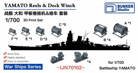 Bunker Studio IJN70102 1/700 YAMATO Reels & Deck Winch