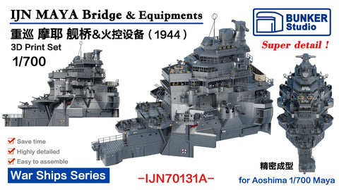 Bunker Studio IJN70131A 1/700 IJN MAYA Bridge & Equipments(1944)