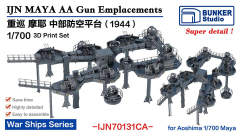 Bunker Studio IJN70131CA 1/700 IJN MAYA AA Gun Emplacement (1944)