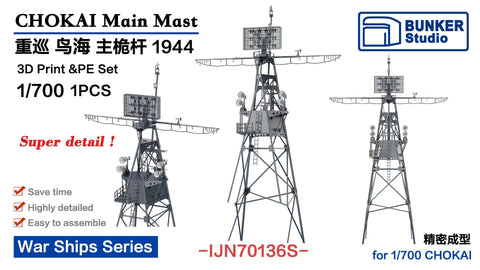 Bunker Studio IJN70136S 1/700 IJN CHOKAI Main Mast 1944