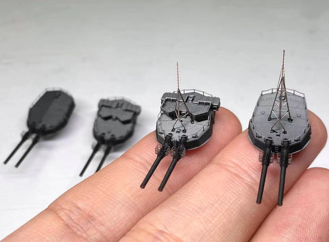 Bunker Studio IJN70176 1/700 IJN KONGO 356mm Main Gun Turrets Set 1944
