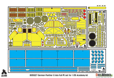 DEF Model DE35027 1/35 WWII Panther G Fulll PE Detail up set (for 1/35 Panther G kit)