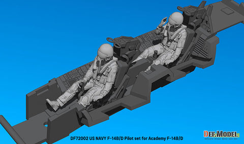 DEF Model DF72002 1/72 US F-14B/D Pilot set (for Academy New tooled F-14B/D)(3d Printed kit) - 2 Fig.