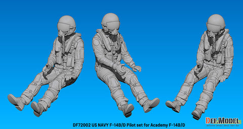 DEF Model DF72002 1/72 US F-14B/D Pilot set (for Academy New tooled F-14B/D)(3d Printed kit) - 2 Fig.
