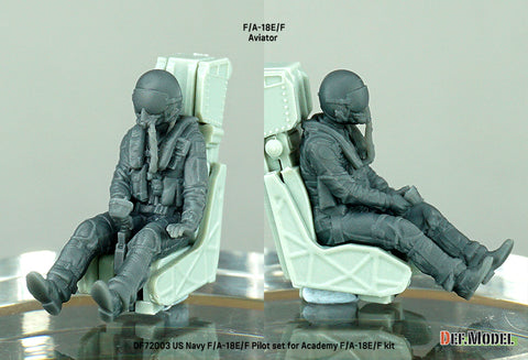 DEF Model DF72003 1/72 US F/A-18E/F Pilot set (for Academy F/A-18 E/F)(3d Printed kit) - 3 Fig.