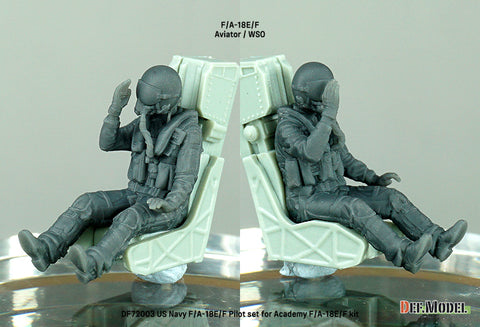 DEF Model DF72003 1/72 US F/A-18E/F Pilot set (for Academy F/A-18 E/F)(3d Printed kit) - 3 Fig.