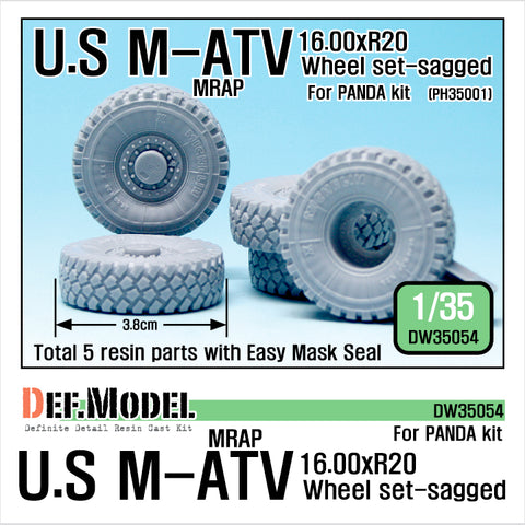 DEF Model DW35054 1/35 US Army M-ATV 'Big' Sagged Wheel set (for Panda 1/35)