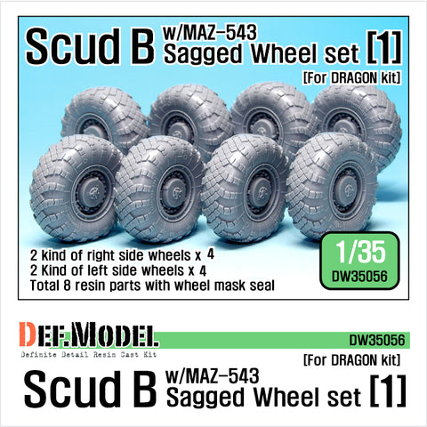 DEF Model DW35056 1/35 Scud B w/MAZ-543 Sagged Wheel set 1 (for Dragon 1/35)