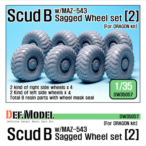DEF Model DW35057 1/35 Scud B w/MAZ-543 Sagged Wheel set 2 (for Dragon 1/35)