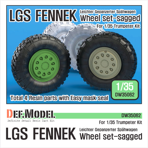 DEF Model DW35062 1/35 German LGS Fenneck Sagged Wheel set (for Trumpeter 1/35)