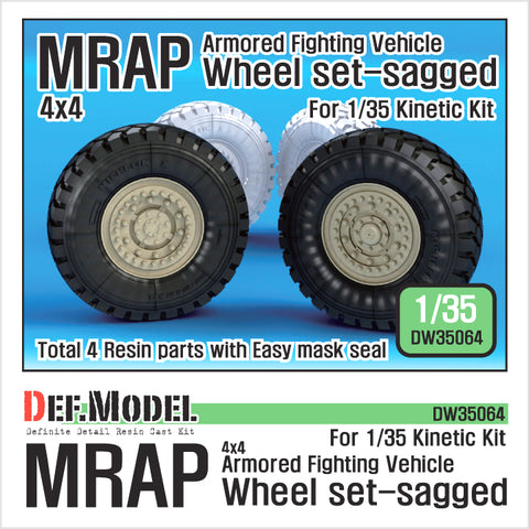 DEF Model DW35064 1/35 US MRAP M-pro Sagged wheel set (for Kinetic 1/35)