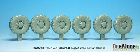 DEF Model DW35068 1/35 French VAB Sagged Wheel set 1-Mich. XL (for Heller 1/35 6 wheel included)