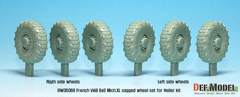 DEF Model DW35068 1/35 French VAB Sagged Wheel set 1-Mich. XL (for Heller 1/35 6 wheel included)