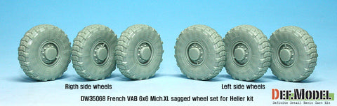DEF Model DW35068 1/35 French VAB Sagged Wheel set 1-Mich. XL (for Heller 1/35 6 wheel included)