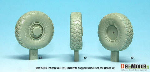 DEF Model DW35069 1/35 French VAB Sagged Wheel set 2-Uniroyal (for Heller 1/35 6 wheel included)