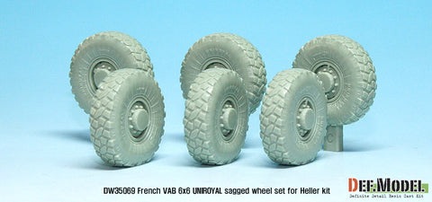 DEF Model DW35069 1/35 French VAB Sagged Wheel set 2-Uniroyal (for Heller 1/35 6 wheel included)
