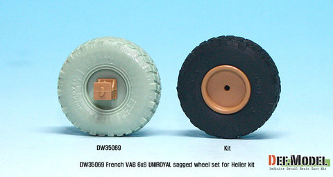 DEF Model DW35069 1/35 French VAB Sagged Wheel set 2-Uniroyal (for Heller 1/35 6 wheel included)