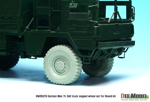 DEF Model DW35070 1/35 German Man 7t. milgl 6x6 Truck Sagged Wheel set (for Revell 1/35)
