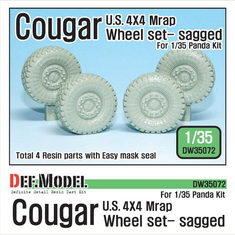 DEF Model DW35072 1/35 US Cougar 4X4 MRAP Sagged Wheel set (for Panda 1/35)
