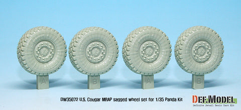DEF Model DW35072 1/35 US Cougar 4X4 MRAP Sagged Wheel set (for Panda 1/35)
