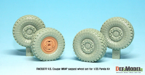 DEF Model DW35072 1/35 US Cougar 4X4 MRAP Sagged Wheel set (for Panda 1/35)