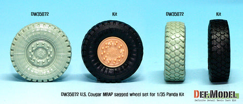 DEF Model DW35072 1/35 US Cougar 4X4 MRAP Sagged Wheel set (for Panda 1/35)