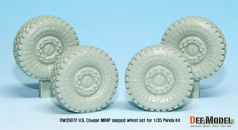 DEF Model DW35072 1/35 US Cougar 4X4 MRAP Sagged Wheel set (for Panda 1/35)
