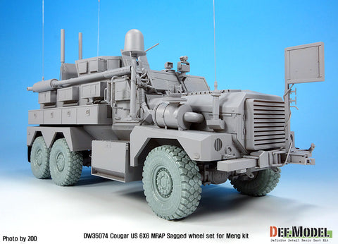 DEF Model DW35074 1/35 US Cougar 6X6 Mrap Sagged Wheel set - 2 Spare wheel (for Meng 1/35)