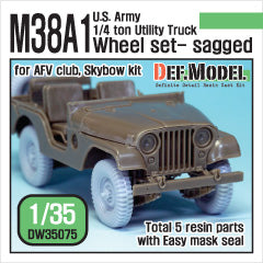 DEF Model DW35075 1/35 US M38A1 4X4 truck Sagged Wheel set (for AFV club 1/35)